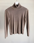 Taupe Silk Knit Turtleneck