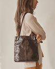 Chocolate Italian Leather Shoulder Bag