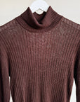 Umber Ribbed Turtleneck