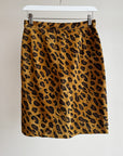 Leopard Print Suede Skirt