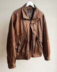 Walnut Leather Bomber Jacket