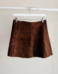 Hickory Suede Panelled Mini Skirt