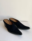 Donald J Pliner Black Suede Pointed Mule | Size 8