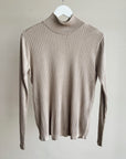 Oat Ribbed Mockneck Knit - Hey Jude