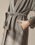 Gray Wool Wrap Coat