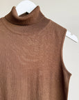 Chocolate Knit Sleeveless Turtleneck
