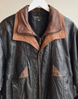 Black + Brown Double Collared Bomber