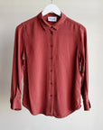Papaya Silk Button Up