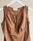 Cocoa Embellished Silk Top - Hey Jude
