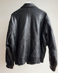 Midnight Leather Bomber Jacket - Hey Jude