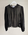 Onyx Sheer Pleated Silk Blouse - Hey Jude