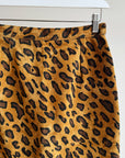Leopard Print Suede Skirt
