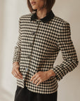 Black + Cream Plaid Wool Jacket
