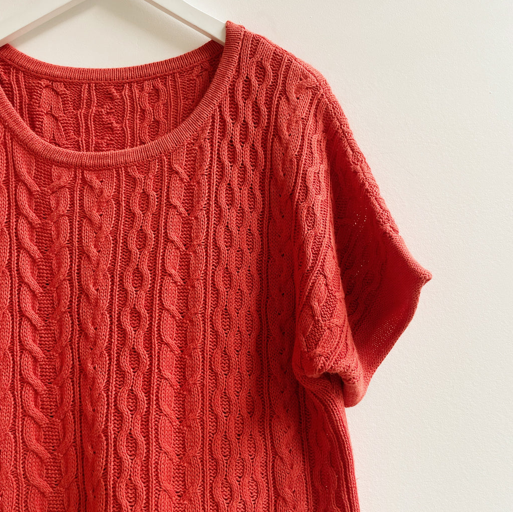 Persimmon Linen Cable Knit Tee
