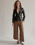 Ebony Tailored Leather Blazer Jacket