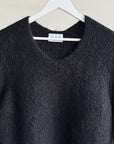 Black Fuzzy Cocoon Knit Sweater