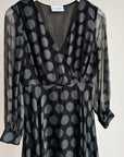 Black Silk Polka Dot Dress