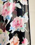 Floral Stripe Silk Scarf