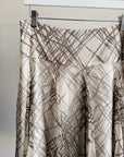 Cream Abstract Layered Silk Flutter Skirt
