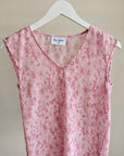 Blush Floral MIcro Pleat Tank
