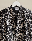 Zebra Print Silk + Wool Zip Jacket