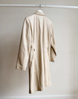 Cream Leather Long Coat
