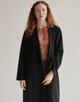 Black Long Minimalist Wool Jacket
