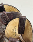 Maroon Embroidered Leather Western Boots | Size 7