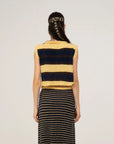 Carmen Says | Butter + Navy Alpaca Striped Vest