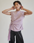 Wisteria Cotton Asymmetrical Wrap Top - Hey Jude