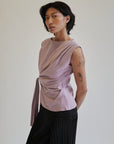 Wisteria Cotton Asymmetrical Wrap Top - Hey Jude