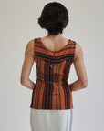 Orange Textured Stripe Knit Tank - Hey Jude