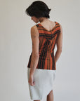 Orange Textured Stripe Knit Tank - Hey Jude