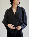 Navy Longline Trench Coat - Hey Jude
