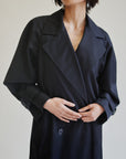 Navy Longline Trench Coat - Hey Jude