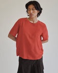 Ruby Red Boxy Silk Tee - Hey Jude