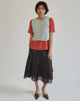 Powder Blue Silk Knit Top - Hey Jude
