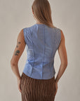 Cornflower Cotton Corset Top
