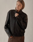 Raven Boxy Leather Moto Jacket
