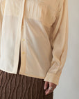 Cream Embroidered Pleat Blouse