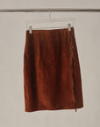 Rust Fringe Suede Skirt