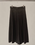 Black Striped Wool A-Line Skirt