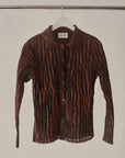 Bronze Pleated Crinkle Blouse