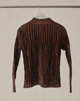 Bronze Pleated Crinkle Blouse