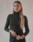 Forest Silk Knit Turtleneck