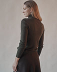 Forest Silk Knit Turtleneck
