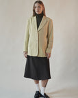 Chartreuse Textured Silk Blazer