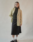 Chartreuse Textured Silk Blazer