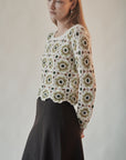 Crochet Knit Flower Sweater