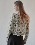 Crochet Knit Flower Sweater